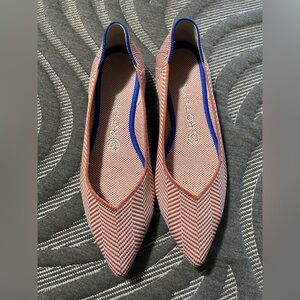 Rothy’s The Point Amber Herringbone Sparkly Flat Size 8